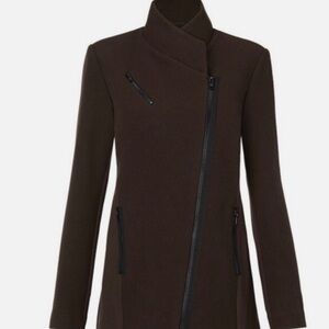 Cabi Legacy  Brown Asymmetrical Zip Jacket sz can